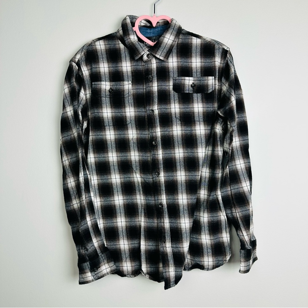 Bixby Nomad Kids Plaid Button Down Long Sleeve Shirt Size XL